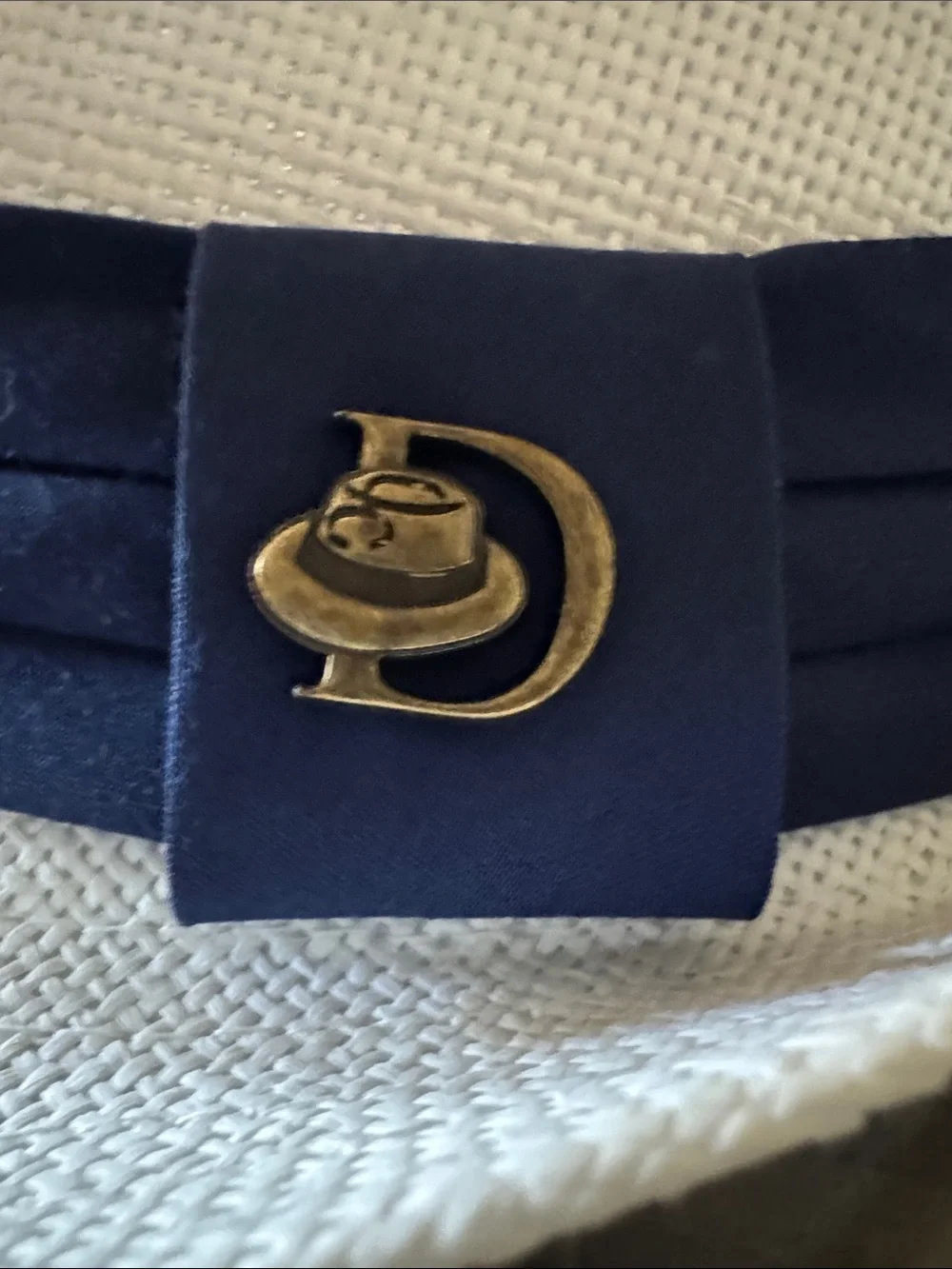 White Fedora with Navy Band
